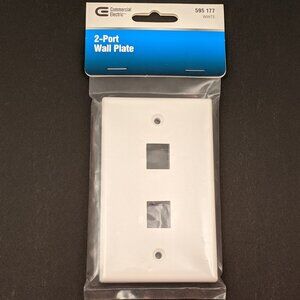 COMMERCIAL ELECTRIC 2 Port Wall Plate & Screws | White | 5002-WH | 595 177 | NEW